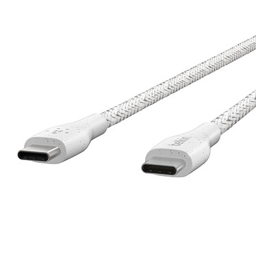 Belkin Boost Charge USB-C vers USB-C avec sangle de fermeture (Blanc) - 1.2 m pas cher