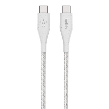 Nota Belkin Boost Charge USB-C a USB-C con cinturino di chiusura (bianco) - 1,2 m