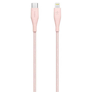 Avis Belkin USB-C Boost Charge DuraTek avec connecteur Lightning et sangle de fermeture (Rose) - 1.2 m
