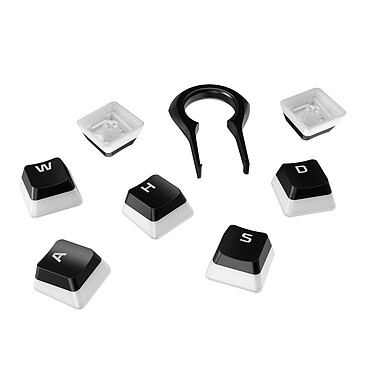 HyperX Pudding Keycaps (AZERTY, Français) Touches translucides avec partie supérieure noire compatible avec les claviers mécaniques HyperX (AZERTY, Français)
