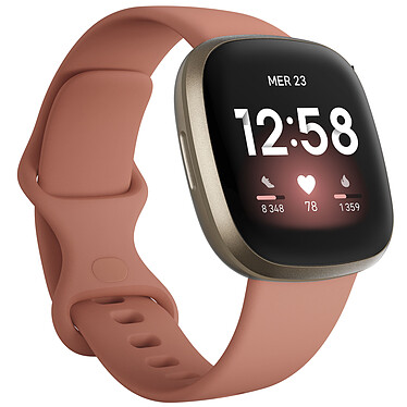 Fitbit Versa 3 Or/Rose Smartwatch - waterproof - AMOLED screen - PurePulse 2.0 continuous heart rate and daily activity tracking - 6 days battery life - Bluetooth 5.0 - Android/iOS - Size S and L