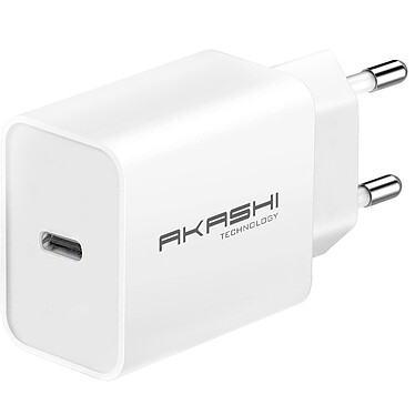 Akashi Chargeur secteur intelligent 3A USB-C 20W Blanc Chargeur secteur 20W 3A USB-C