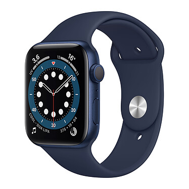 Apple Watch Series 6 GPS Aluminium Blue Bracelet Sport Deep Navy 44 mm · Reconditionné Montre connectée - Aluminium - étanche - GPS - Cardiofréquencemètre - écran Retina Always On - Wi-Fi 5 GHz / Bluetooth - watchOS 7