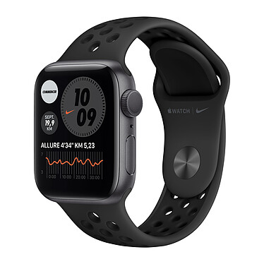 Apple Watch Nike Series 6 GPS Aluminium Space Gray Sport Band Anthracite Black 40 mm · Reconditionné