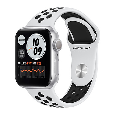 Apple Watch Nike Series 6 GPS Alluminio Argento Sport Band Pure Platinum Nero 40 mm