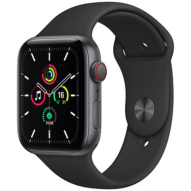 Apple Watch SE GPS Cellular Space Gray Aluminium Sport Wristband Black 44 mm