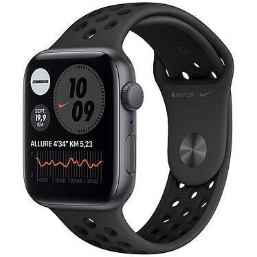 Apple Watch Nike SE GPS Space Gray Aluminium Sport Wristband Anthracite Black 44 mm