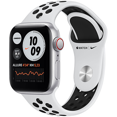 Apple Watch Nike SE GPS + Cellular Silver Aluminium Pure Sport Strap Platinum Black 40 mm
