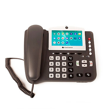 CoComm F840 Téléphone fixe à technologie mobile 4G, Wi-Fi, Bluetooth 4.1, avec écran tactile IPS 4.5” haute résolution