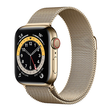 Apple Watch Series 6 GPS + Cellular Stainless steel Gold Bracelet Milanese 40 mm