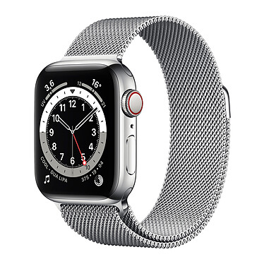 Apple Watch Series 6 GPS + Cellular Stainless steel Silver Bracelet Milanese 40 mm
