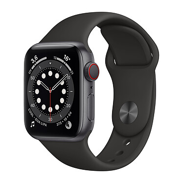 Apple Watch Series 6 GPS Cellular Aluminium Space Gray Sport Band Black 40 mm · Reconditionné