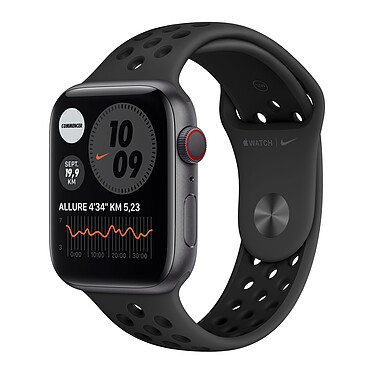Apple Watch Nike Series 6 GPS Cellular Aluminium Space Gray Sport Wristband Antracite Black 44 mm