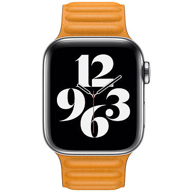 Review Apple Bracelet Leather Link 44 mm California Poppy - Small
