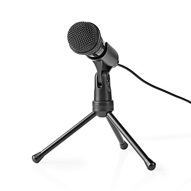 Micrófono con cable Nedis con botón de encendido/apagado y trípode de 3,5 mm