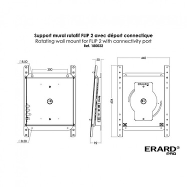 Avis ERARD Pro Support Mural Rotatif Flip V1 ou V2, 55'' et 65''