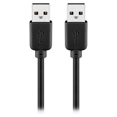 Cable USB 2.0 tipo AA (macho/macho) - 2 m (negro)