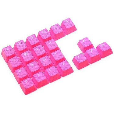 Tai-Hao Rubber DoubleShot Keycaps x22 AZERTY (Pink)