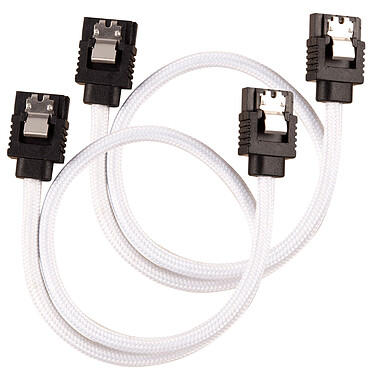 Corsair Câble SATA gainé Premium 30 cm (coloris blanc)