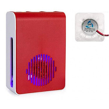 Case for Raspberry Pi 4 Model B (Red/White) with LED fan