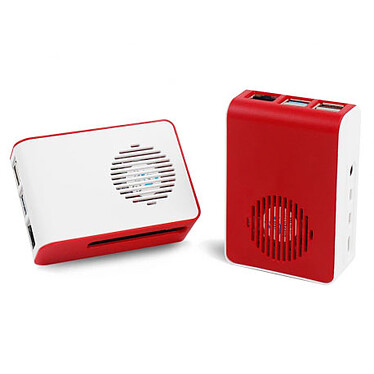 Nota Custodia per Raspberry Pi 4 Modello B (rosso/bianco) con ventola a LED