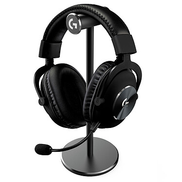 Logitech G Pro X Gaming Headset Noir + Stand Casque gaming filaire - circum-aural fermé - DTS Headphone:X 2.0 - microphone unidirectionnel à technologie Blue Vo!ce - mousse à mémoire de forme - support pour casque