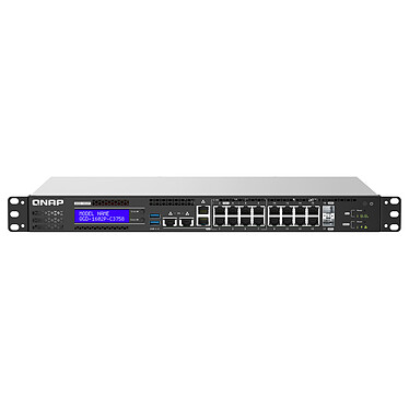 QNAP QGD-1602P-C3758-16G Switch Web Manageable 16 ports (4 PoE++/ 12 PoE+) 8 ports LAN Gigabit + 8 ports LAN 2.5 GbE + 2 SFP+ 10 Gbps  - Serveur NAS 2 baies (sans disque dur) avec 16 Go DDR4
