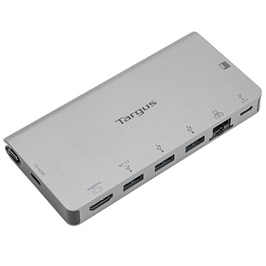 Estación de acoplamiento USB-C a HDMI 4K de Targus, modo DP Alt de vídeo único, con lector de tarjetas, paso de DP de 100 W y cable USB-C desmontable