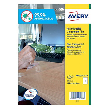 Avery 10 Antimicrobial Films 199.6 x 289.1 mm (AM001A4-10)