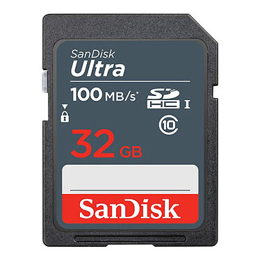 SanDisk Ultra SDHC UHS-I 32 Go (SDSDUNR-032G-GN3IN) Carte mémoire SDHC UHS-I Classe 10 32 Go 100 Mo/s
