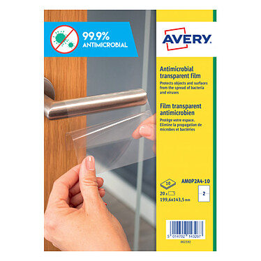 Avery 20 Antimicrobial Films 199.6 x 143.5 mm (AM0P2A4-10)