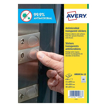 Avery 630 Round antimicrobial stickers assorted sizes (AM00CA4-10)