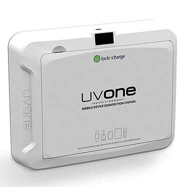 LocknCharge UVone Station de désinfection UV-C - désinfecte en 30 secondes et à 360 degrés - élimine jusqu'à 99.999% des bactéries - ouverture sans contact