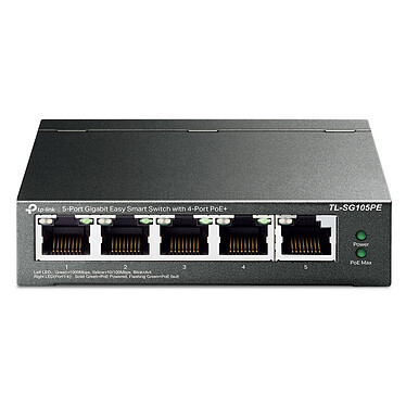TP-LINK TL-SG105PE Switch Smart Manageable 5 ports 10/100/1000 Mbps dont 4 PoE+ (Budget 65 W)