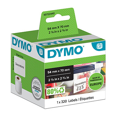 DYMO 320 étiquettes disquettes pour imprimante LabelWriter 54 x 70 mm