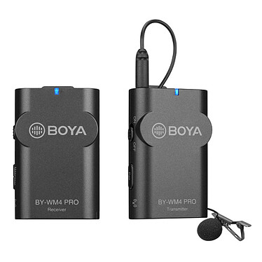 Boya BY-WM4 Pro K1 Système sans fil avec micro-cravate omnidirectionnel, récepteur, transmetteur et câbles Jack TRS/TRRS
