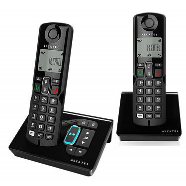 Alcatel S250 Voice Duo Noir Téléphone sans fil avec blocage d'appels, fonctions mains libres et répondeur + combiné supplémentaire