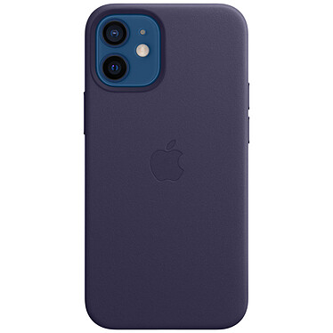 Funda de piel con MagSafe de color morado intenso para el iPhone 12 mini de Apple