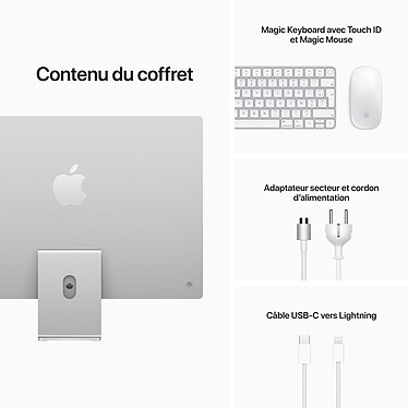 Apple iMac (2021) 24" 256 Go Argent (MGPC3FN/A-16G-SS256G) pas cher