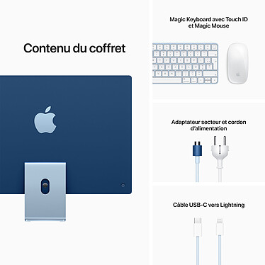 Apple iMac (2021) 24" 256 Go Bleu (MGPK3FN/A) · Reconditionné pas cher