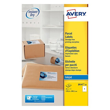Avery Shipping Labels 199.6 x 289.1 mm, White, Inkjet