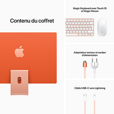 Apple iMac (2021) 24" 256 Go Orange (Z132-8GB/256GB-O) pas cher