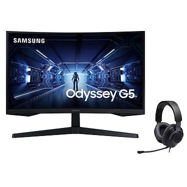 Samsung Odyssey G5 C27G55TQWR + JBL Quantum 100 Noir