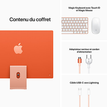 Apple iMac (2021) 24" 256 Go Orange (Z132-8GB/256GB-M-MKPN) pas cher