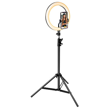 BIGBEN Vlogging Kit Tripod 1.6 M + LED Light XL Trépied extensible jusqu'à 1,60m + anneau lumineux diamètre 26 cm + support orientable pour smartphone