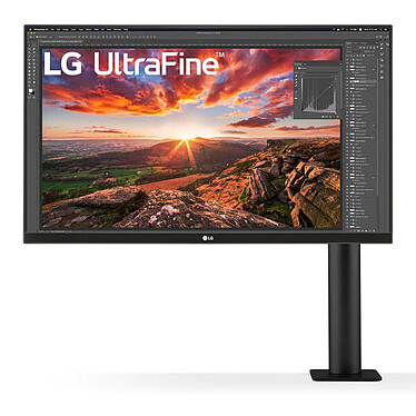 LG 27" LED - 27UN880-B 3840 x 2160 pixels - 5 ms (gris à gris) - 16/9 - Dalle IPS - HDR400 - FreeSync - HDMI/DisplayPort/USB-C - Pivot - Haut-parleurs - Pied + bras articulé - Noir