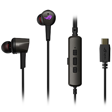 ASUS ROG Cetra II (Noir) Écouteurs gaming - intra-auriculaires - suppression active du bruit - microphone omnidirectionnel - USB-C - compatible PC/Mac/Smartphone/Tablette/Consoles
