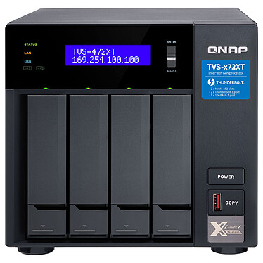 QNAP TVS-472XT-I5-4G Serveur NAS 4 baies - 4 Go de RAM DDR4 - Intel Core i5-8400T - LAN 10 GbE (sans disque dur)