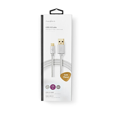 Cable Nedis USB-C / USB-A - 3 m de nylon/trenzado - Aluminio a bajo precio