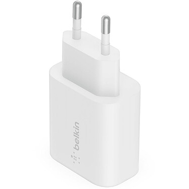 Belkin Chargeur Secteur USB-C 25 W pour iPhone (20 W) et Samsung (25 W) - Blanc Chargeur secteur USB-C Power Delivery 3.0 PPS (25 W)
